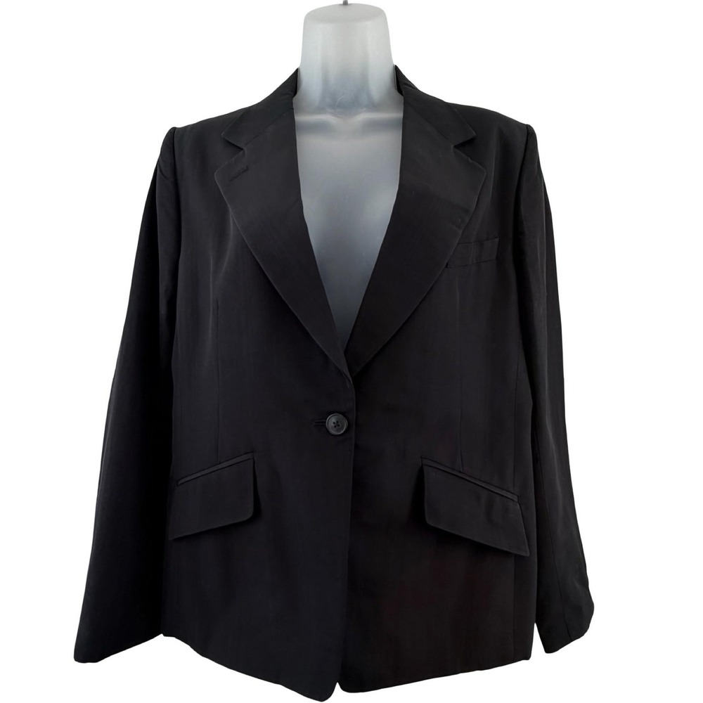 Dries Van Noten Blazer Womens 44 US 8 Black Subtle Pattern Sheen Tailored Jacket